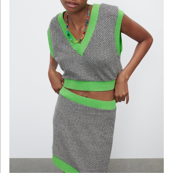 ZARA BNWT Jacquard Top + Skirt Set 2pc Coord Set - Picture 7 of 7